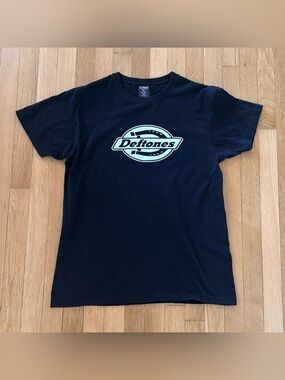Vintage Deftones T Shirt Dickies Logo Black White 2004-2005 Y2K G Man Tag Medium